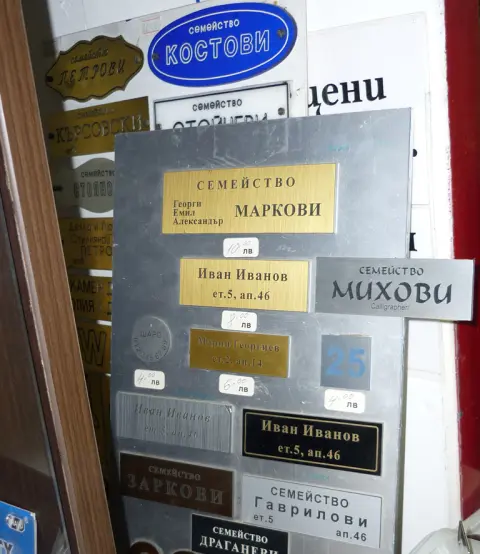 Табелки с имена за врати